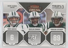 2010 Threads Triple Threat Mark Sanchez Braylon Edwards Jerricho Cotchery #4 x9h