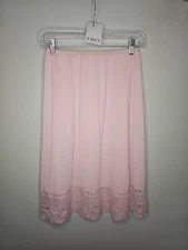 Vintage Vanity Fair Tricot Pillowtab Pink Half Slip Lace Detail Size Medium
