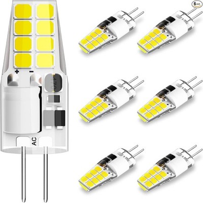 LED Bulb T3 JC Bi-Pin Base 3W AC/DC 12V Daylight White 6000K 20W-25W Halogen