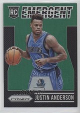 2015-16 Panini Prizm Emergent Green Prizm Justin Anderson #21 9cr