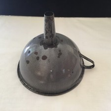 Vintage Gray Enamelware Funnel  (66B)