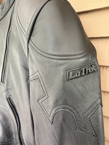Men’s LATREK FIELDSHEER 40 Black Leather Motorcycle Jacket - Picture 3 of 14