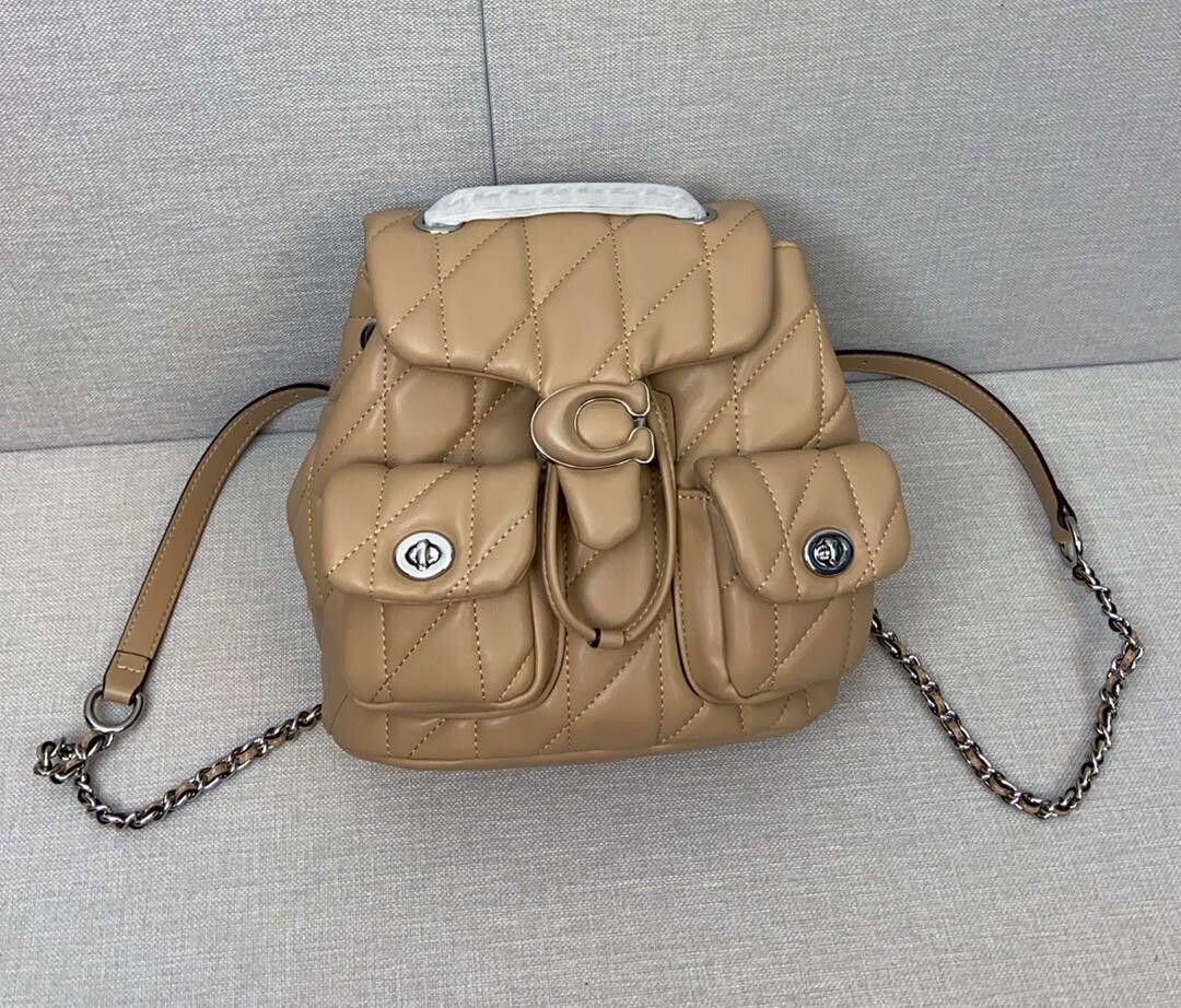 COACH Tabby Quilted Backpack khaki CU077 Outlet NEW | eBay