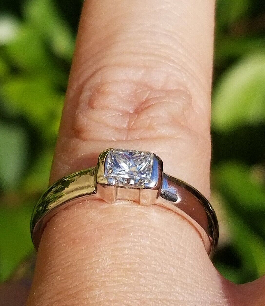 Beautiful Princess Solitaire Natural Diamond 14k … - image 11