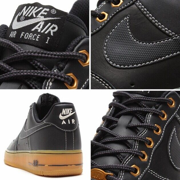 Nike Air Force 1 Black Gum 488298-067 Men's 8.5 Winter Work Nike Air Force 1 Black Gum 488298-067 Men's 8.5 Winter Work
