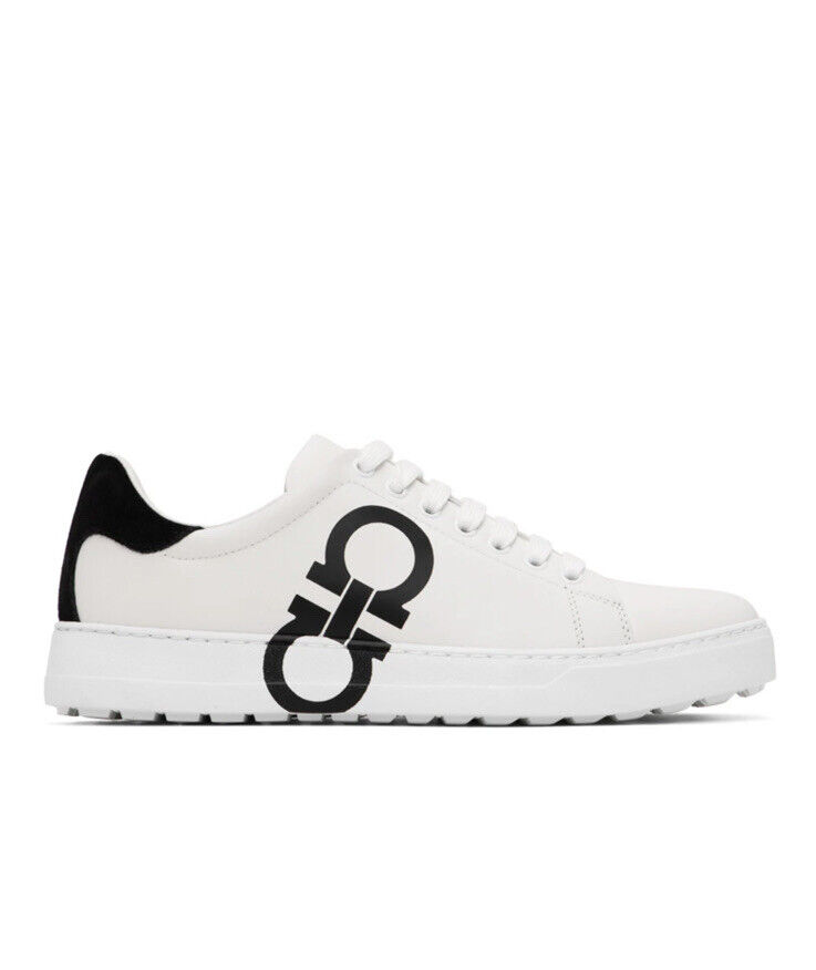 New Salvatore Ferragamo Number Leather Low Top Men Sneakers New Salvatore Ferragamo Number Leather Low Top Men Sneakers