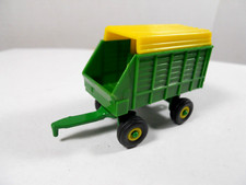 vintage ERTL John Deere green single axle forage wagon trailer selling for parts