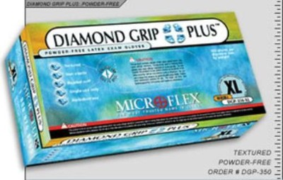 Micro Flex MFX-DGP350XL Diamond Grip Plus Powder-free Latex Examination Gloves,