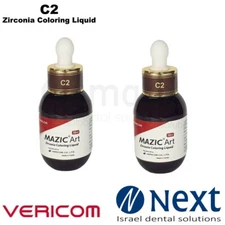 LOTX2 Dental not sintered zirconia shade color liquid 30ml Mazic Art Vericom C2
