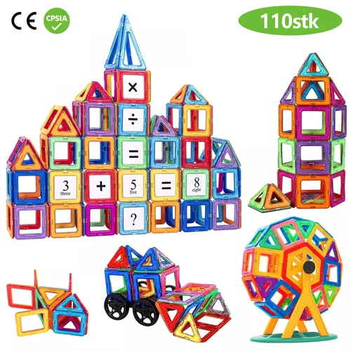 110Stk Blocks Magnetic Building Kinder Spielzeug Magnetische Bausteine Blöcke DE - Foto 1 di 19