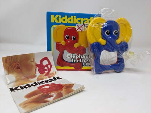 Vintage Kiddicraft Elephant Teether Teething Toy for Babies 3-12 months NOS - Foto 1 di 12