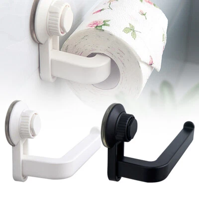 Toilet Roll Holder Stand Tissue Suction Cup Wall Mounted Bathroom Towel Storage