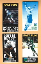 Hartford Whalers NHL hockey schedules - 4 schedule lot *1983 - 1989*