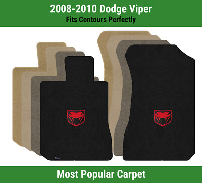 Lloyd Ultimat Front Carpet Mats for '08-10 Dodge Viper w/Red Viper Snake Logo