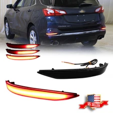2 Smoked Rear Reflector LED Tail Brake Signal Lights For 18-22 Chevrolet Equinox