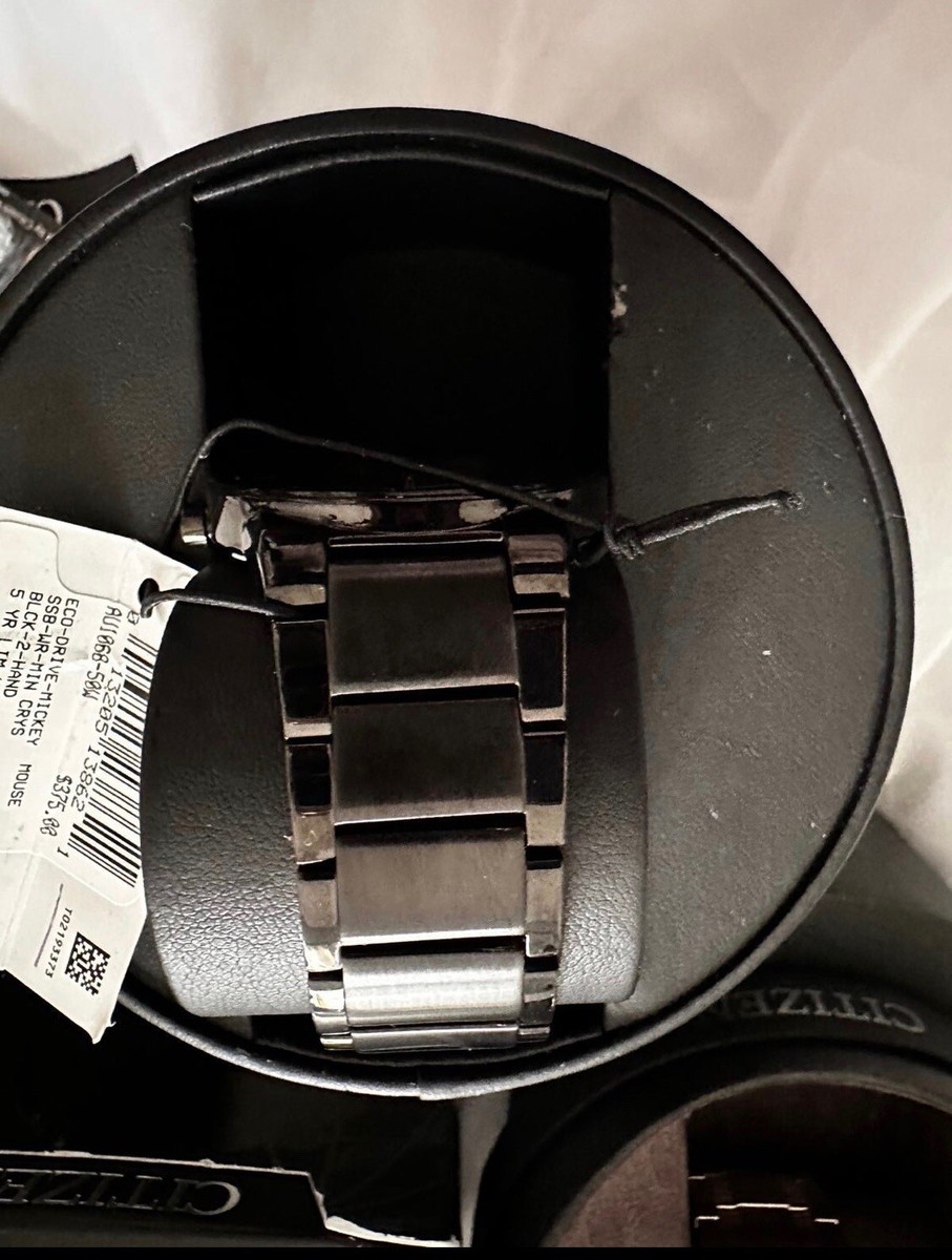 CITIZEN DISNEY MICKEY MOUSE WATCH BLACK STAINLESS STEEL AU1068-50W