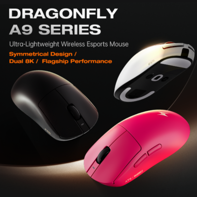 ATK Dragonfly A9 Pro Wireless Gaming Mouse – PAW3395 8KHz Ice