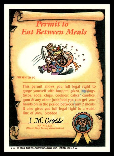1985 Topps Garbage Pail Kids Series 2 #50b Nutty Nicole - Bild 2 von 2