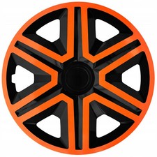 Radkappen Radblenden Radzierblenden 4 Stück Satz Set Orange Schwarz KFZ 14" Zoll