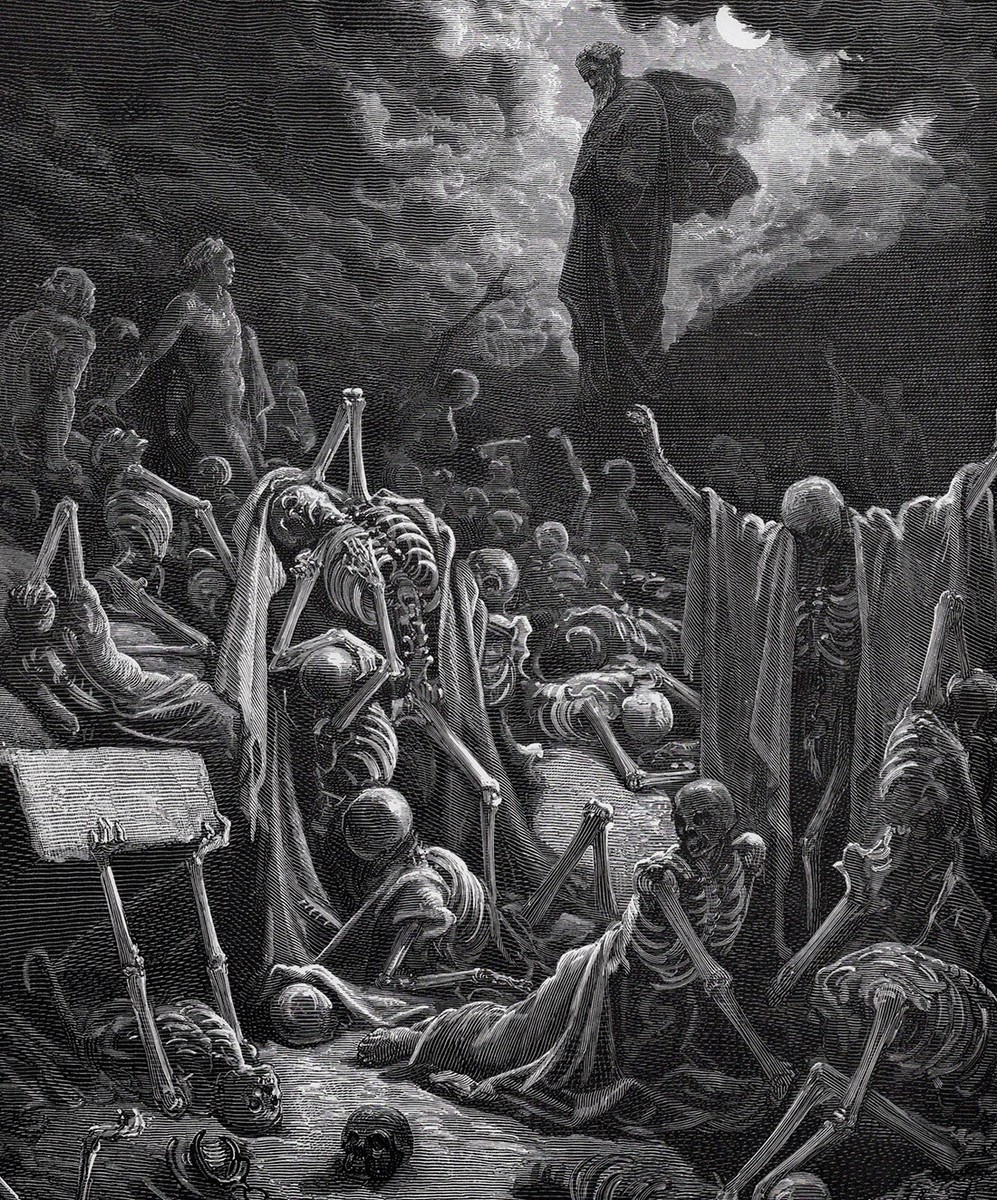 LOOK 1800s Gustave Dore Religious Woodcut 