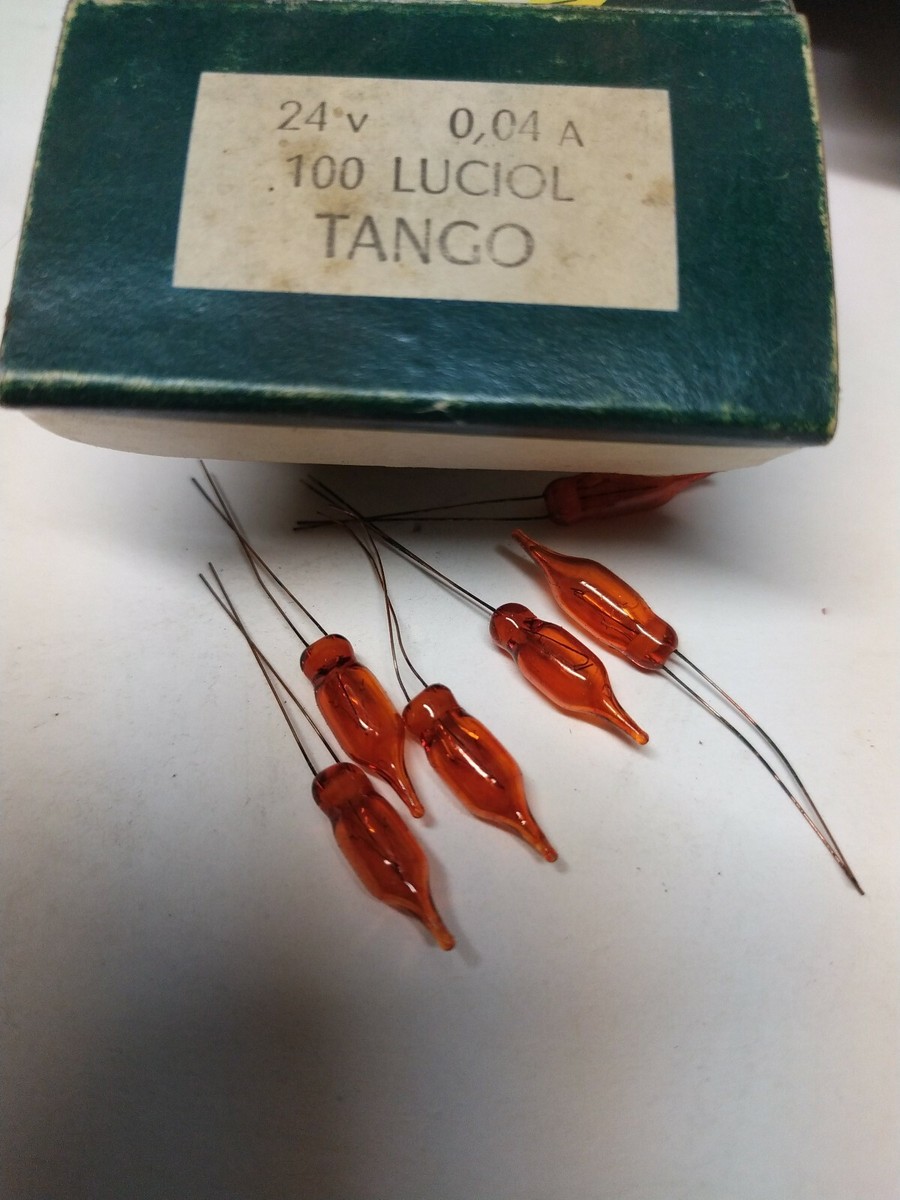 Lot De 5 Ampoules LUCIOL Jaune 24V 0.04A - Neuf (NOS) - Pour éclairage Spécifique