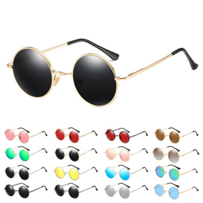 Round Trendy Sunglasses Metal Frame Retro Circle Hippie Sun  display picture 2