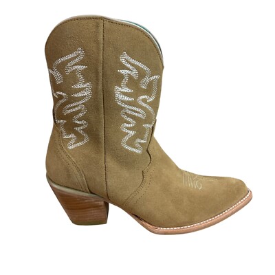 NEW Corral Womens Leather Camel Embroidered Western Ankle Cowboy Boots Size 10