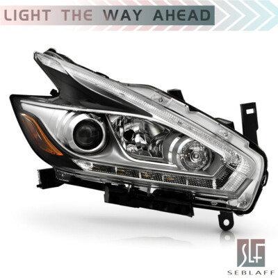 Headlight For 2015-2016 Nissan Murano Halogen w/LED DRL Projector Right Side