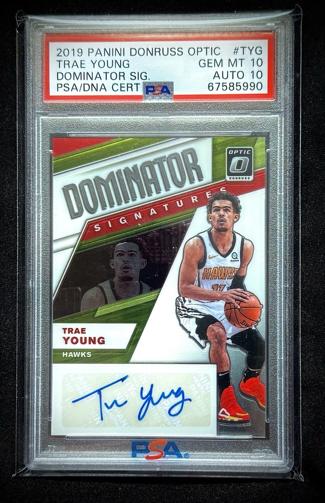 TRAE YOUNG 2019-20 Donruss Dominator Signatures /99 PSA 10 GEM MT 💎 Rookie Auto