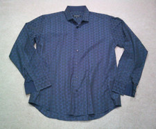 Bogosse Button Up Shirt Mens 5 Blue Polka Dot Designer