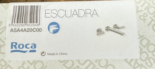Roca Escuadra 3 Hole Built In Wall Mounted Basin Mixer Tap a5a4a20c00 Chrome - Picture 3 of 4