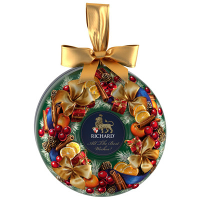 Happy New Year Royal Ceylon Black Tea Cinnamon Cloves Orange Gift TIN Christmas