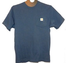 Image of CARHARTT BLUESTONE POCKET TEE TSHIRT MENS SIZE M WORK SHIRT K87- BLS