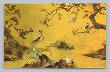 Postcard Advertising Sale of Bird Sanctuary A Mural of Exotic Birds