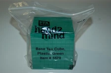 ETA hand2mind Base Ten Cube Plastic Item #5579 Green Teaching Manipulative