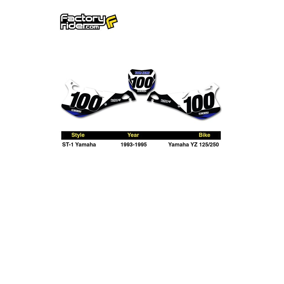 1993 - 1995 年 YZ 125 YZ 250 GRAPHCS 套件/编号盘/座椅套捆绑包 - ST-1 — 第 4/4 张图片