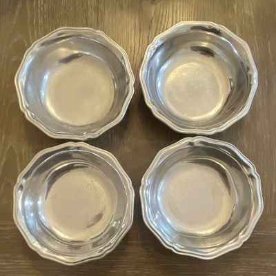 WILTON Pewterピューター 花リム サービングボウル USA製 Wilton Pewter Bowls Set of 4 Columbia USA Model 3011XXI