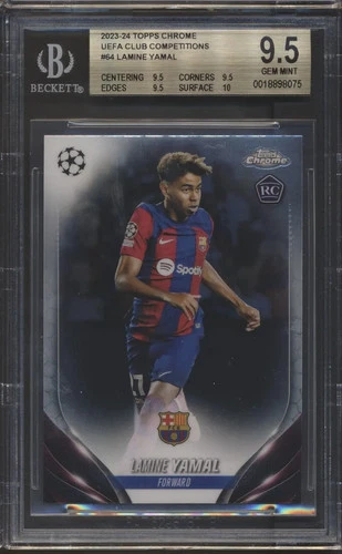 2023 Topps Chrome UEFA Club Competitions Lamine Yamal #64 BGS 9.5