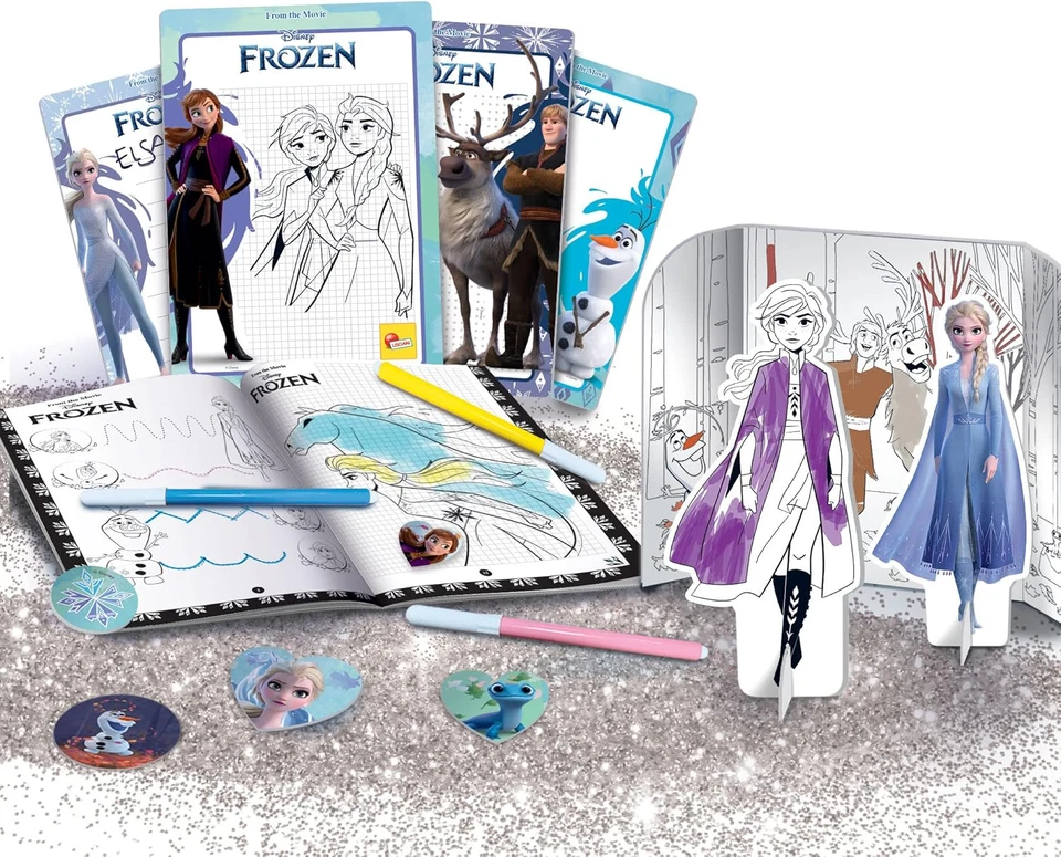 Frozen Coloring E Drawing School, Zainetto, Lavagnette, Manuale, Pennarelli, Mul - Immagine 2 di 4