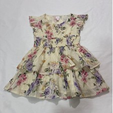 NWT Gap LoveShackFancy Girls Kids XS 5 Floral Flutter Sleeve Dress Formal Party