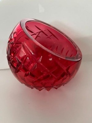 Waterford Cleo 4'' Angled Red Rose Crystal Rose Bowl