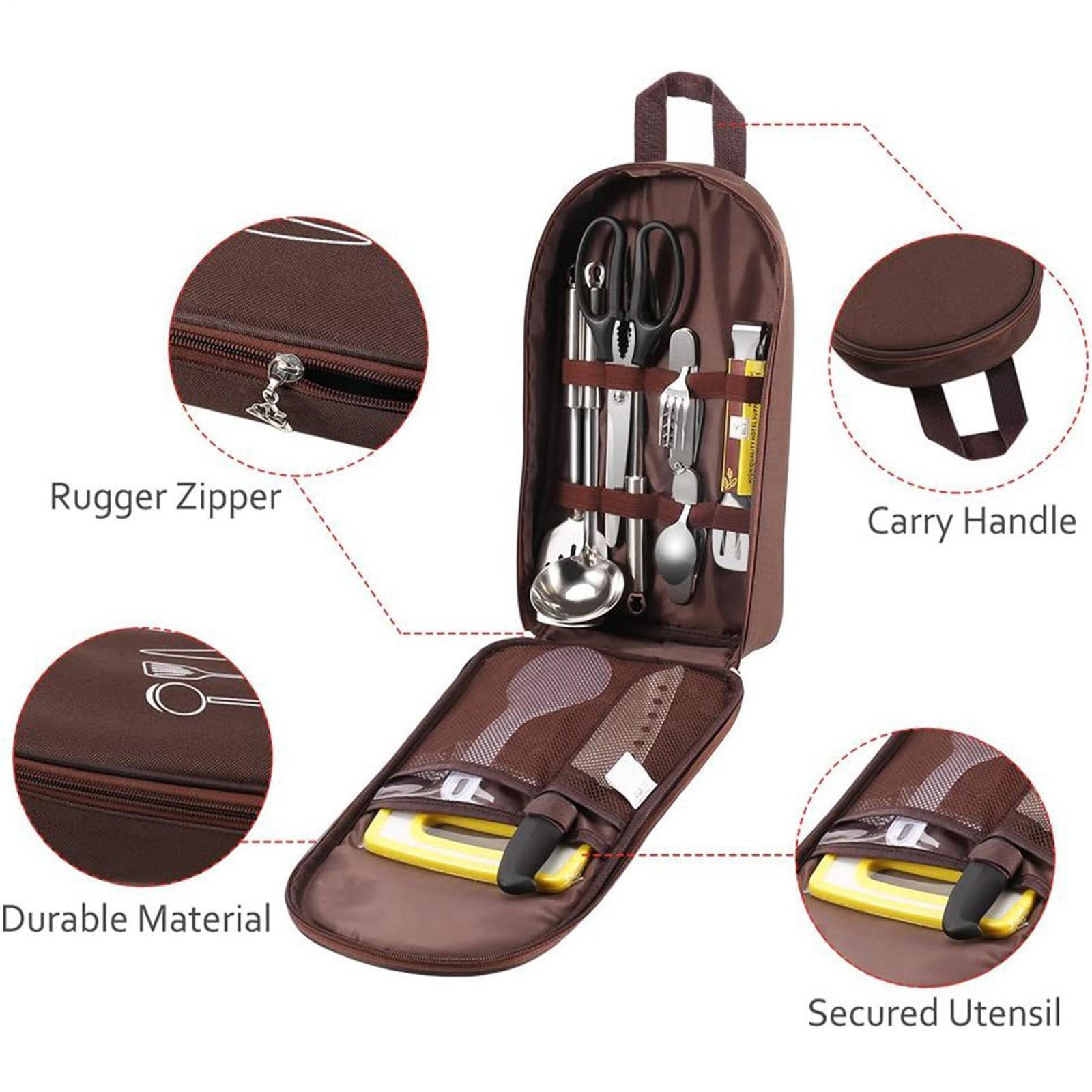 Camping Cookware Bag Set Travel Organizer Grill Accessories(Excluding tableware)