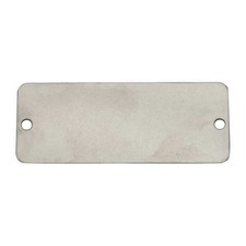 C.H. Hanson Blank Tag, Stainless Steel, 1 in H x 2 in W, Silver, Rectangle, 10
