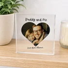 Personalised Daddy And Me Acrylic Photo Block 10x10cm Fathers Day Gift