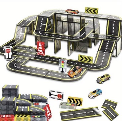 Magnetischer Straßenmagnet Kran Auto, Magnetblock Kreativität und pädagogischer Con