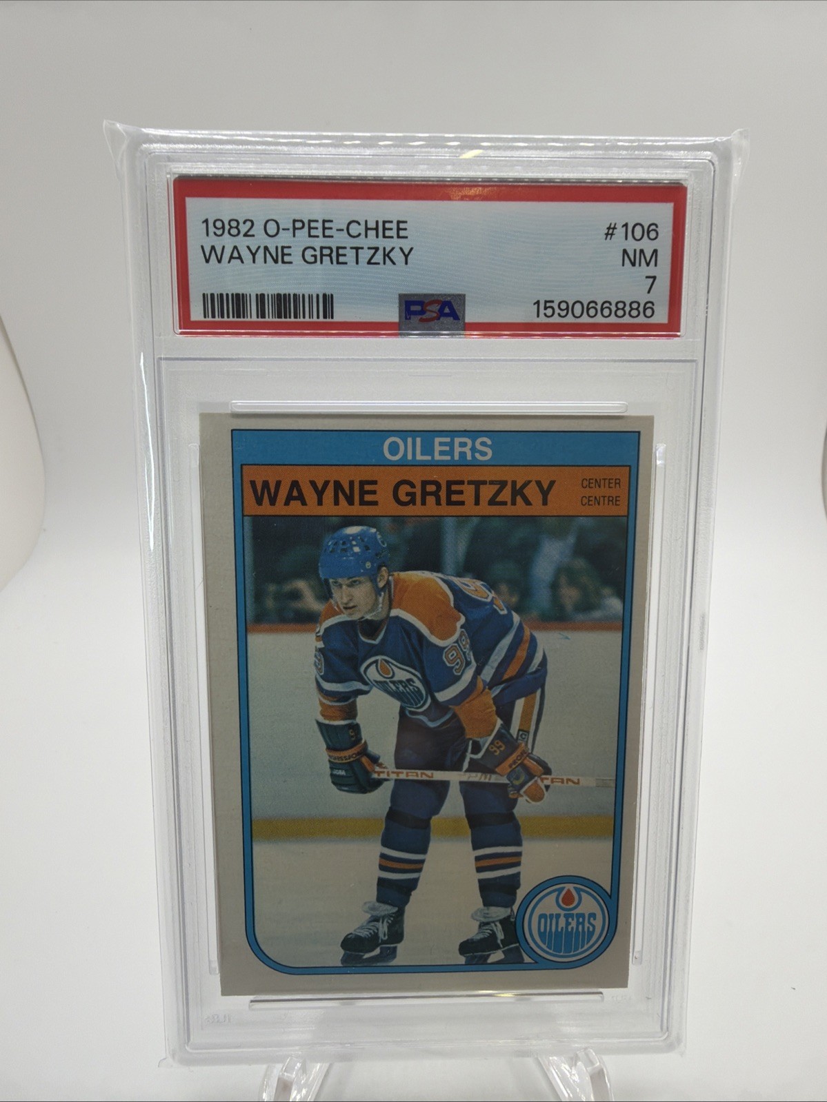 1982 OPC O-Pee-Chee WAYNE GRETZKY #106 Hockey Card PSA 7 NM