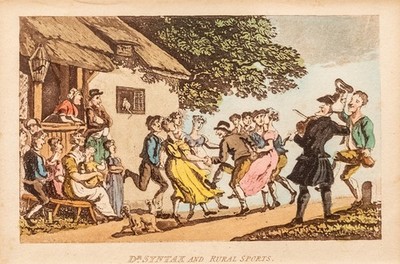 Dr. Syntax A Tour of - Aquatinta altkoloriert Rowlandson 1823 mit Passepartout