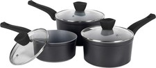 Image of Russell Hobbs RH01706EU 3 Piece Saucepan Set 16/18/20cm Non-Stick Grey