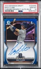 2023 BOWMAN DRAFT CHROME PROSPECT AUTO BLUE REFRACTOR MAX CLARK 102/150 PSA 10