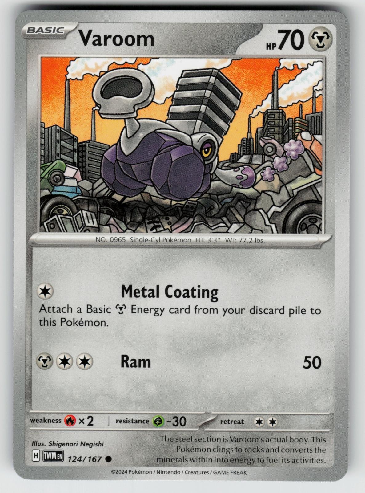 Varoom 124/167 Twilight Masquerade Pokemon Common Near Mint